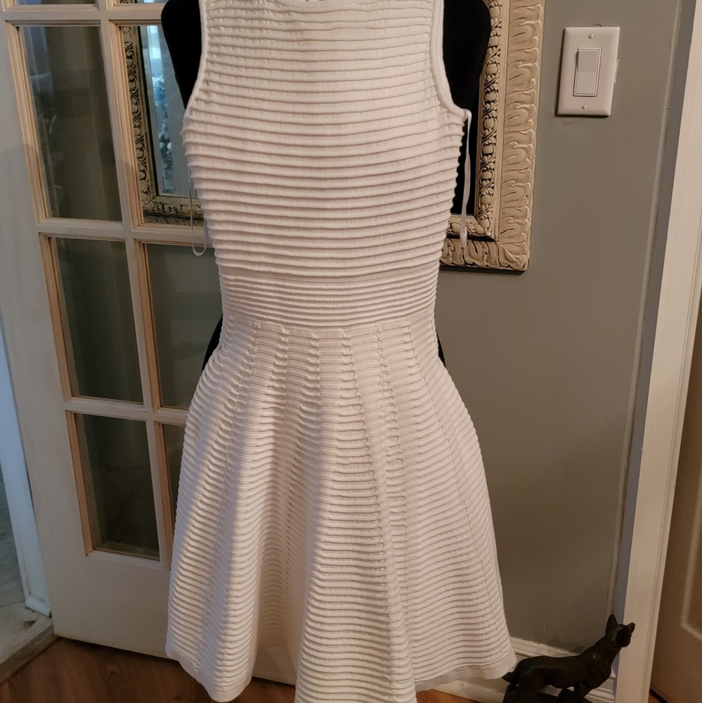 Ted Baker Knit White Dress Size 0